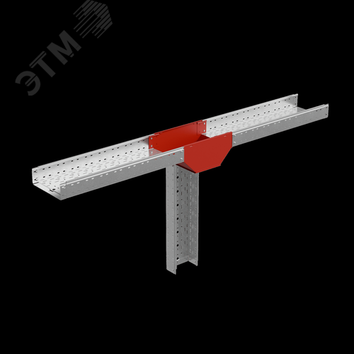 Т-ответвитель переходник 80х300-150 мм вертикальный c разворотом трассы на 90 градусов ПЛЮС (нижняя часть меньше исходной) HD 2