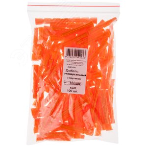 Дюбель универсальный 6х42 с бортиком (100шт) - FIT