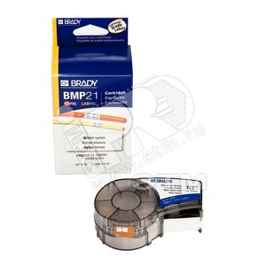 M21-500-499 лента 12.7mm/4.87m, нейлон, черный на белом (brd110894) - BRADY
