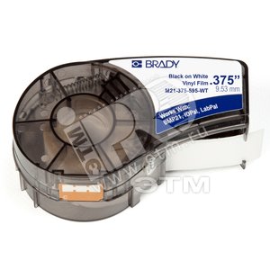 BRADY M21-375-595-WT лента 9.53mm/6.4m черн на бел