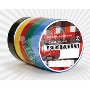 Набор изоленты ПВХ 15 мм 10м (5шт) - АДМ