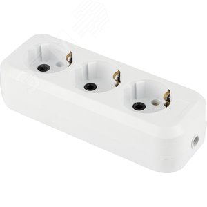 Разветвитель электрический ‘TOKER‘‘ 2 гн. с/з, 16 А, 2T2, белый - СКРАП