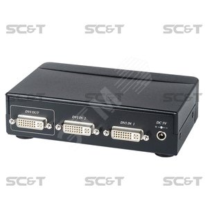 Коммутатор DVI- сигнала (2 входа / 1 выход). Видеовход - 2х DVI-I, видеовыход - 1х DVI-I. (DS02) - SC&T