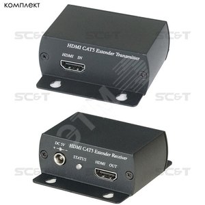 Комплект (передатчик HE01ET + приемник HE01ER) для передачи HDMI сигнала (HE01E) - SC&T