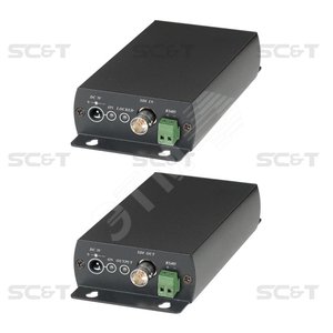 Комплект (активные передатчик и приёмник) для передачи HD-SDI и RS485 по одному кабелю витой пары CA - SC&T