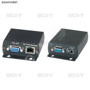 Распределитель 1 VGA вход на 2 выхода (1VG + RJ-45). Макс. разрешение 1600х1200 пикс (VD102 (VE02)) - SC&T