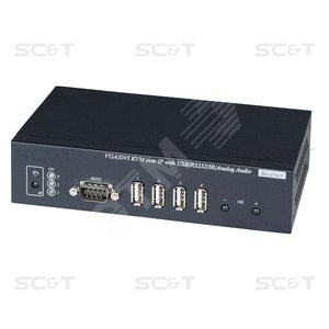 Приемник DVI/VGA, KVM, USB, аудио, RS232 и ИК сигналов по Ethernet с расстояний до 150м (CAT5e), до