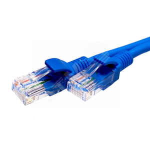 Патч-корд U/UTP Cat.5e 4x2х26AWG (7x0.16mm) Cu PVC синий 0,5м - SUPRLAN