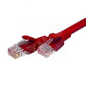 Патч-корд U/UTP Cat.5e 4x2х26AWG (7x0.16mm) Cu PVC красный 1м - SUPRLAN
