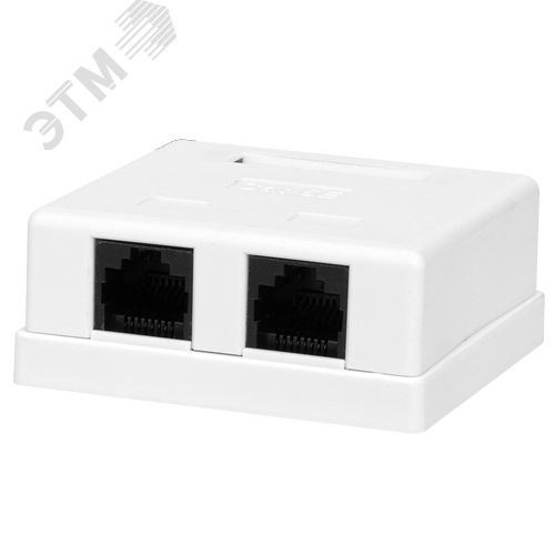 Компьютерная розетка 8P8C (RJ-45), UTP, Cat.5e, 2 порта - фото 2