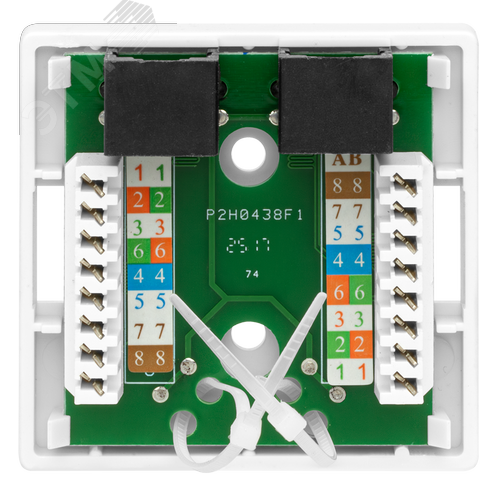 Компьютерная розетка 8P8C (RJ-45), UTP, Cat.5e, 2 порта - фото 6