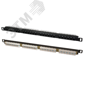 Патч-панель высокой плотности 19'. 24 порта RJ-45. UTP. Cat.5e. 0.5U - SUPRLAN