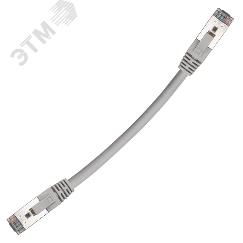 Патч-корд FTP 6 4x2 24AWG Cu LSZH серый 0,15м - фото 2