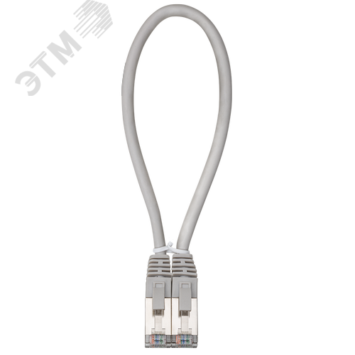 Патч-корд FTP 6 4x2 24AWG Cu LSZH серый 0,3м - фото 2