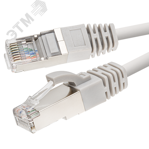 Патч-корд FTP 5e 4x2 26AWGCu LSZH серый 1м - SUPRLAN