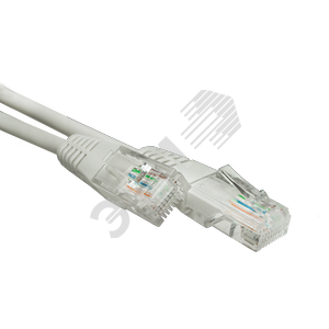 Шнур коммутационный SUPRLAN SYSTEM UTP Cat.5e. 4x2x26AWG (7x0.16mm) Cu PVC серый. 0.5m (SL-30U05D) - SUPRLAN