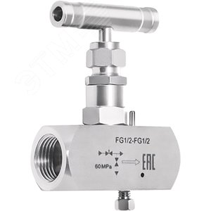 Клапан игольчатый 1/2' - 1/2' внутр.-внутр., мате иал - нержавеющая сталь, макс. рабочее давление - 40 МПа, макс. рабочая температура - 240 С 2