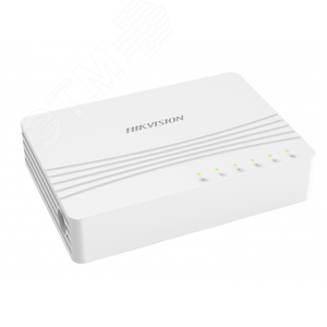 Коммутатор 5 RJ45 1000M (8й-Uplink порт), таблица MAC адресов на 2000 записей, пропускная способность 16Гб/с, 5VDC, 1A (DS-3E0505-E) - Hikvision
