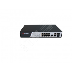 Коммутатор POE 8 RJ45 100M PoE 2 комбо-порта (1000М Ethernet/1000M SFP) (DS-3E2310P) - Hikvision