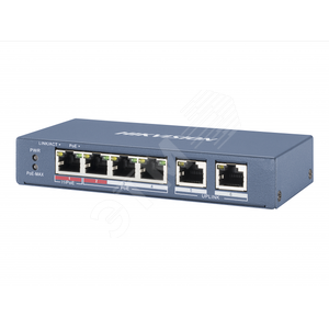 Коммутатор POE 4 RJ45 100M PoE с грозозащитой 6кВ (DS-3E0106HP-E) - Hikvision