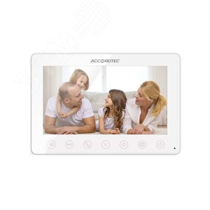 "Монитор домофона AT-VD751C/M WH CVBS дисплей 7"" сенсорные кнопки  " - AccordTec