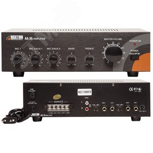 Усилитель трансляционный, mp3, WMA с разъемами для установки USB/SD/MMC-карт 35 Вт, USB-проигрыватель, 3 микр/2 лин входа (AA-35M)