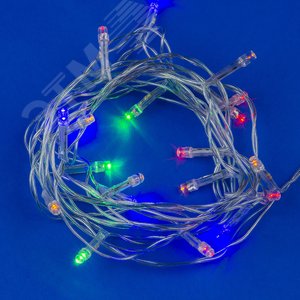 ULD-S0280-020/DTA MULTI IP20 Гирлянда светодиодная с контроллером, 20 светодиодов, 2,8 м, разноцветная, IP20, провод прозрачный. (07916) - фото 2