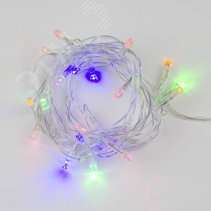 ULD-S0280-020/DTA MULTI IP20 Гирлянда светодиодная с контроллером, 20 светодиодов, 2,8 м, разноцветная, IP20, провод прозрачный. (07916) - фото 3