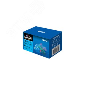 ULD-S0280-020/DTA RGB IP20 BELLS Гирлянда светодиодная «Колокольчики» с контроллером, 20 светодиодов, 2,8 м, RGB, IP20, провод прозрачный. (07919) - UNIEL
