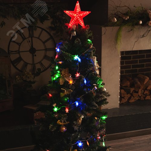 ULD-S0700-050/DTA MULTI IP20 SNOWFLAKES-3 Гирлянда светодиодная с контроллером «Снежинки-3», 50 светодиодов, 7 м, разноцветная, IP20,провод прозрачный (07936) - фото 6