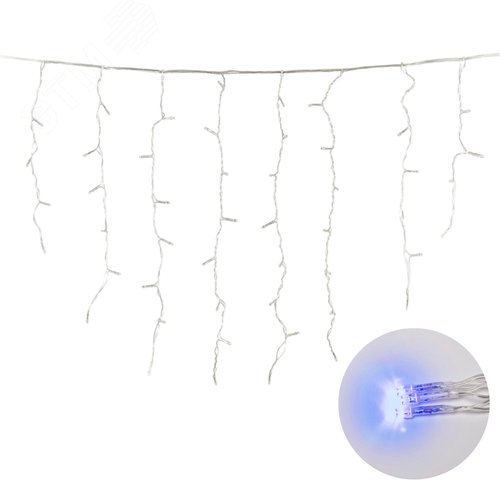 Бахрома светодиодная с контроллером 200 светодиодов 3 м синий IP20 прозрачный провод ULD-B3010-200/DTA BLUE IP20 5