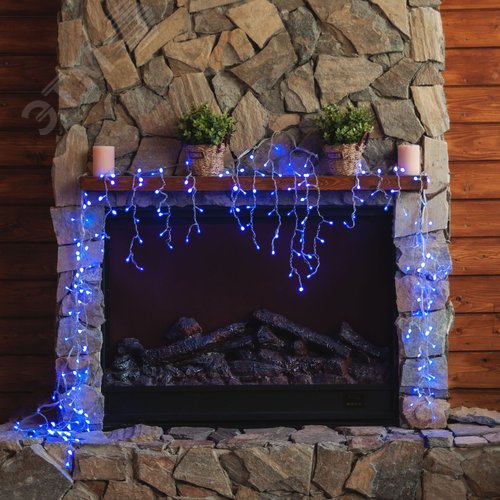 Бахрома светодиодная с контроллером 200 светодиодов 3 м синий IP20 прозрачный провод ULD-B3010-200/DTA BLUE IP20 8