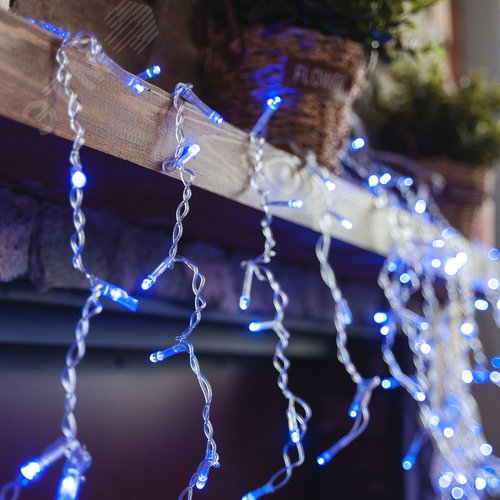 Бахрома светодиодная с контроллером 200 светодиодов 3 м синий IP20 прозрачный провод ULD-B3010-200/DTA BLUE IP20 9