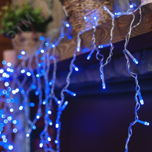 Бахрома светодиодная с контроллером 200 светодиодов 3 м синий IP20 прозрачный провод ULD-B3010-200/DTA BLUE IP20 10