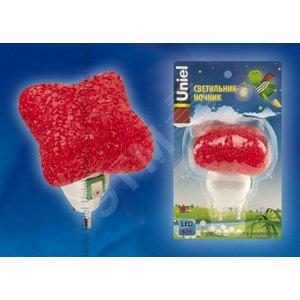 Ночник светодиодный  DTL309 0,1W 1LED красный Звездочка Uniel (10326) - фото 2
