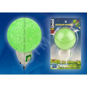 Ночник светодиодный  DTL309 0,1W 1LED зеленый Шар Uniel (10330) - фото 2