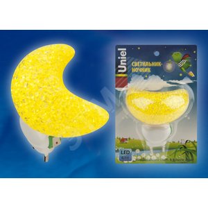 DTL-309-Месяц/YELLOW/1LED/0,1W Светильник-ночник. Выключатель на корпусе. | 10331 | Uniel - UNIEL