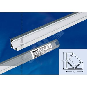 UFE-A03 SILVER 200 POLYBAG Накладной профиль для светодиодной ленты, анодированный алюминий. Длина 200 см. ТМ Uniel (UFEA03SILVER200POLYBAG) - UNIEL