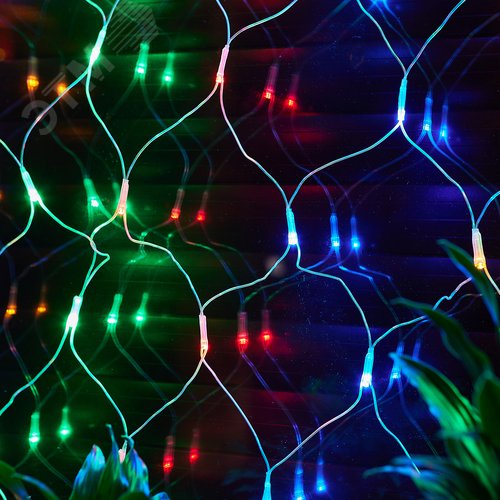 ULD-N2520-240/DTA MULTI IP20 Сетка светодиодная с контроллером, 240 светодиодов, 2.5х2 м, разноцветная, IP20, провод прозрачный (09565) 8