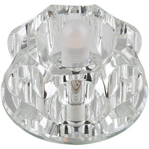 DLS-F105 G9 GLASSY/CLEAR Светильник декоративный встраиваемый ТМ 'Fametto', серия 'Fiore'. Без лампы, цоколь G9. Основание стекло, цвет зеркальный. Отделка кристалл, цвет прозрачный.' (DLS-F105-1001) - UNIEL