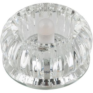 DLS-F106 G9 GLASSY/CLEAR Светильник декоративный встраиваемый ТМ 'Fametto', серия 'Fiore'. Без лампы, цоколь G9. Основание стекло, цвет зеркальный. Отделка кристалл, цвет прозрачный.' (DLS-F106-1001) - UNIEL