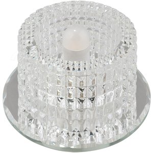 DLS-F110 G9 GLASSY/CLEAR Светильник декоративный встраиваемый ТМ 'Fametto', серия 'Fiore'. Без лампы, цоколь G9. Основание стекло, цвет зеркальный. Отделка кристалл, цвет прозрачный.' (DLS-F110-1001) - UNIEL