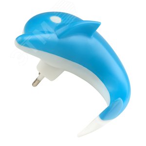 Ночник светодиодный без выключателя DTL301 0,5W 4LED синий дельфин Uniel (10313) - UNIEL
