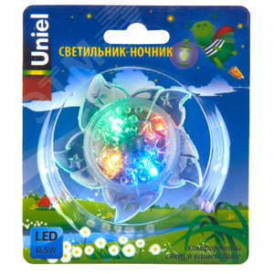 Ночник светодиодный  DTL308 0,5W 4LED триколор (красный, синий, зеленый) Цветок Uniel (10320) - фото 2