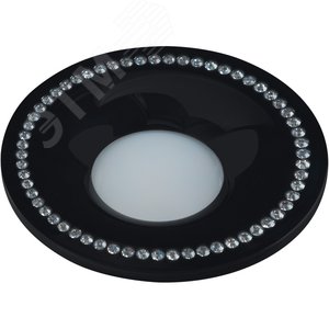 DLS-V103 GU5.3 BLACK Светильник декоративный встраиваемый ТМ Fametto, серия Vernissage. Без лампы, цоколь  GU5.3. Металл, цвет черный. Отделка стразами. Литой. (10728) - UNIEL