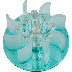DLS-F114 G4 BLUE/CLEAR Светильник декоративный встраиваемый ТМ 'Fametto', серия 'Fiore'. Без лампы, цоколь G4. Основание стекло, цвет голубой. Отделка кристалл, цвет прозрачный.' (DLS-F114-3001) - UNIEL