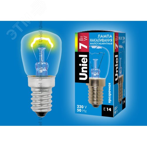 Лампа накаливания, мощность 7Вт. Картонная упаковка 2