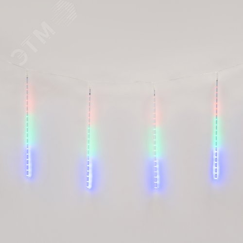 ULD-E2405-240/DTK MULTI IP44 METEOR Занавес LED фигурный «Падающие звезды», соед. , 2х0,5м. 8 подвесов. мультиколор. провод прозр. | 11122 | Uniel - фото 2