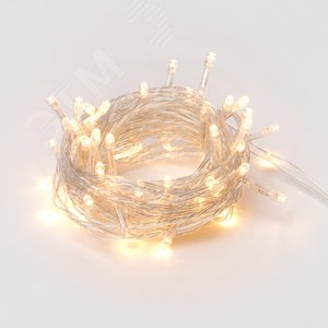 ULD-S0700-060/DTA WARM WHITE IP20  Гирлянда светодиодная с контроллером, 7м. 60 светодиодов. Теплый белый свет. Провод прозрачный. ТМ Uniel (UL-00005257) - фото 2