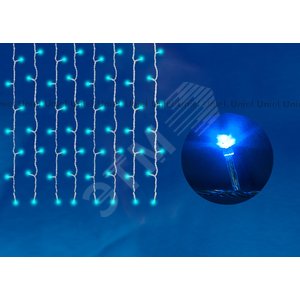 ULD-C2030-240/DTA BLUE IP20 Занавес светодиодный с контроллером, 240 светодиодов, 3х2 м, синий, IP20, провод прозрачный (07942) - фото 2